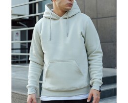 Фото - Утепленное мужское худи Staff light gray olive basic fleece - Men box