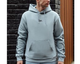 Фото - Теплое голубое худи Staff logo & waves fleece - Men box