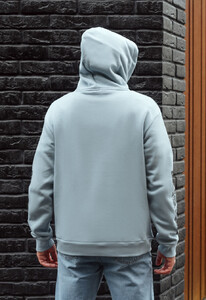 Фото - Теплое голубое худи Staff logo & waves fleece - Men box