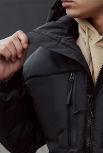 Фото - Зимняя универсальная черная куртка Staff b black2 logo - Men box