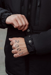 Фото - Зимняя универсальная черная куртка Staff b black2 logo - Men box