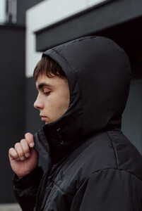 Фото - Зимняя универсальная черная куртка Staff b black2 logo - Men box