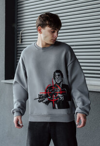 Фото - Серый утепленный свитшот Staff aim oversize fleece - Men box