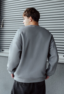 Фото - Серый утепленный свитшот Staff aim oversize fleece - Men box