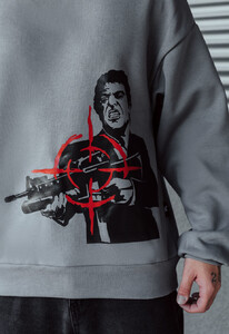 Фото - Серый утепленный свитшот Staff aim oversize fleece - Men box