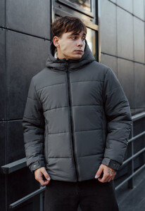 Фото - Зимняя куртка серого цвета Staff no gray - Men box