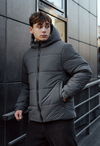 Фото - Зимняя куртка серого цвета Staff no gray - Men box