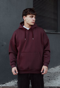 Фото - Худи бордовое утепленное Staff bordo basic oversize fleece - Men box