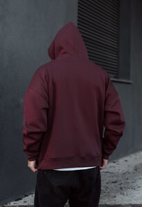 Фото - Худи бордовое утепленное Staff bordo basic oversize fleece - Men box