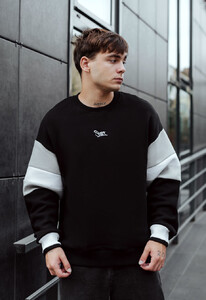 Фото - Зимний оверсайз свитшот Staff black logo oversize fleece - Men box