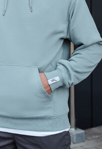 Фото - Однотонное голубое худи Staff light blue basic oversize fleece - Men box