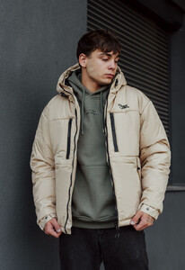 Фото - Зимняя куртка пуховик Staff br beige logo - Men box