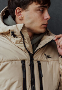Фото - Зимняя куртка пуховик Staff br beige logo - Men box
