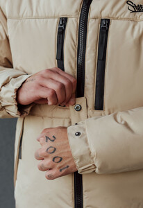 Фото - Зимняя куртка пуховик Staff br beige logo - Men box