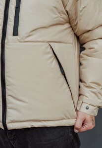 Фото - Зимняя куртка пуховик Staff br beige logo - Men box