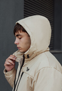 Фото - Зимняя куртка пуховик Staff br beige logo - Men box