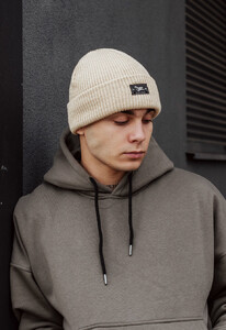 Фото - Унісекс шапка бежевого кольору Staff 25 beige - Men box