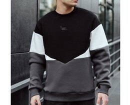 Фото - Трехцветный теплый свитшот Staff black & gray logo fleece - Men box