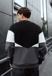 Фото - Трехцветный теплый свитшот Staff black & gray logo fleece - Men box
