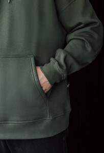 Фото - Теплое худи цвета хаки Staff dark khaki basic oversize fleece - Men box