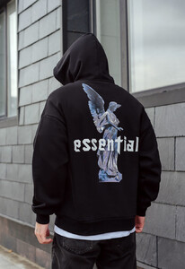 Фото - Черное худи с принтом Staff essential oversize fleece - Men box