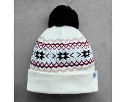 Фото - Зимняя унисекс шапка с помпоном Staff white & black pattern - Men box