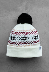 Фото - Зимова унісекс шапка з помпоном Staff white & black pattern - Men box
