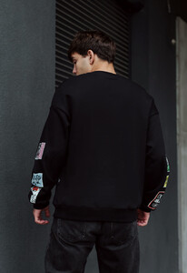 Фото - Черный оверсайз свитшот Staff loiter oversize fleece - Men box