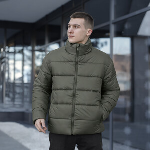 Фото - Мужской пуховик от бренда Pobedov Bubble Gum в цвете хаки - Men box