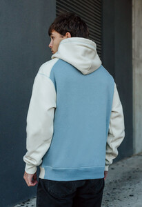 Фото - Двухцветное мужское худи Staff milk & blue logo fleece - Men box