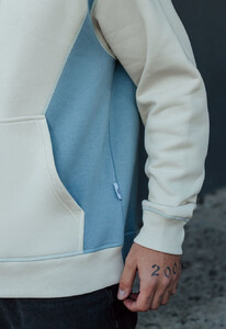Фото - Двухцветное мужское худи Staff milk & blue logo fleece - Men box