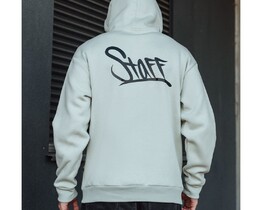 Фото - Светло-серое худи Staff light gray logo oversize fleece - Men box