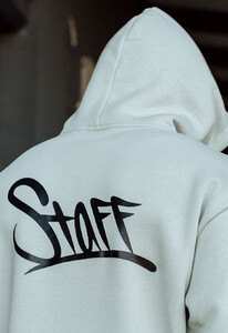 Фото - Светло-серое худи Staff light gray logo oversize fleece - Men box