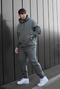 Фото - Теплый оливковый костюм Staff su olive oversize fleece - Men box