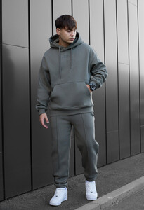Фото - Теплый оливковый костюм Staff su olive oversize fleece - Men box