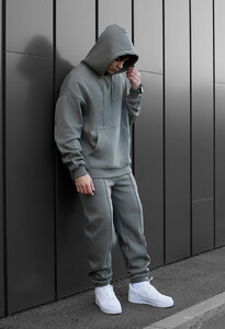 Фото - Теплый оливковый костюм Staff su olive oversize fleece - Men box