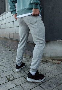 Фото - Однотонные теплые спортивные штаны Staff g gray melange fleece - Men box