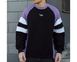 Фото - Свитшот трехцветный Staff black & violet logo fleece oversize - Men box
