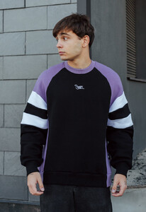 Фото - Свитшот трехцветный Staff black & violet logo fleece oversize - Men box