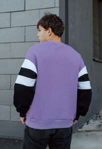 Фото - Свитшот трехцветный Staff black & violet logo fleece oversize - Men box