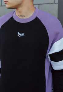 Фото - Свитшот трехцветный Staff black & violet logo fleece oversize - Men box