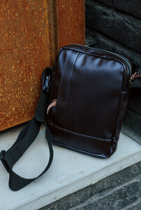 Фото - Черная сумка-барсетка через плечо Staff leather chameleon - Men box