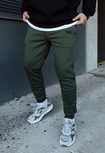 Фото - Теплые спортивные штаны цвета хаки Staff khaki logo fleece - Men box