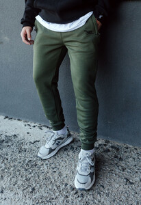 Фото - Теплые спортивные штаны цвета хаки Staff khaki logo fleece - Men box