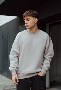 Фото - Серый мужской свитшот Staff gray oversize fleece - Men box