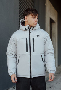 Фото - Зимняя светло-серая куртка Staff br light gray logo - Men box