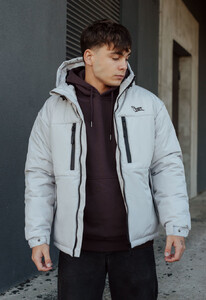 Фото - Зимняя светло-серая куртка Staff br light gray logo - Men box