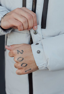 Фото - Зимняя светло-серая куртка Staff br light gray logo - Men box