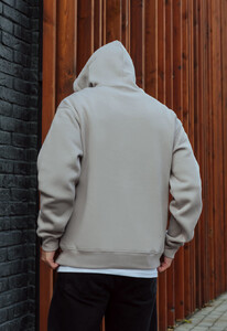Фото - Теплое однотонное худи Staff gray basic oversize fleece - Men box