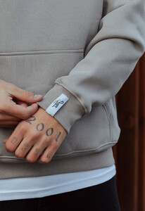 Фото - Теплое однотонное худи Staff gray basic oversize fleece - Men box